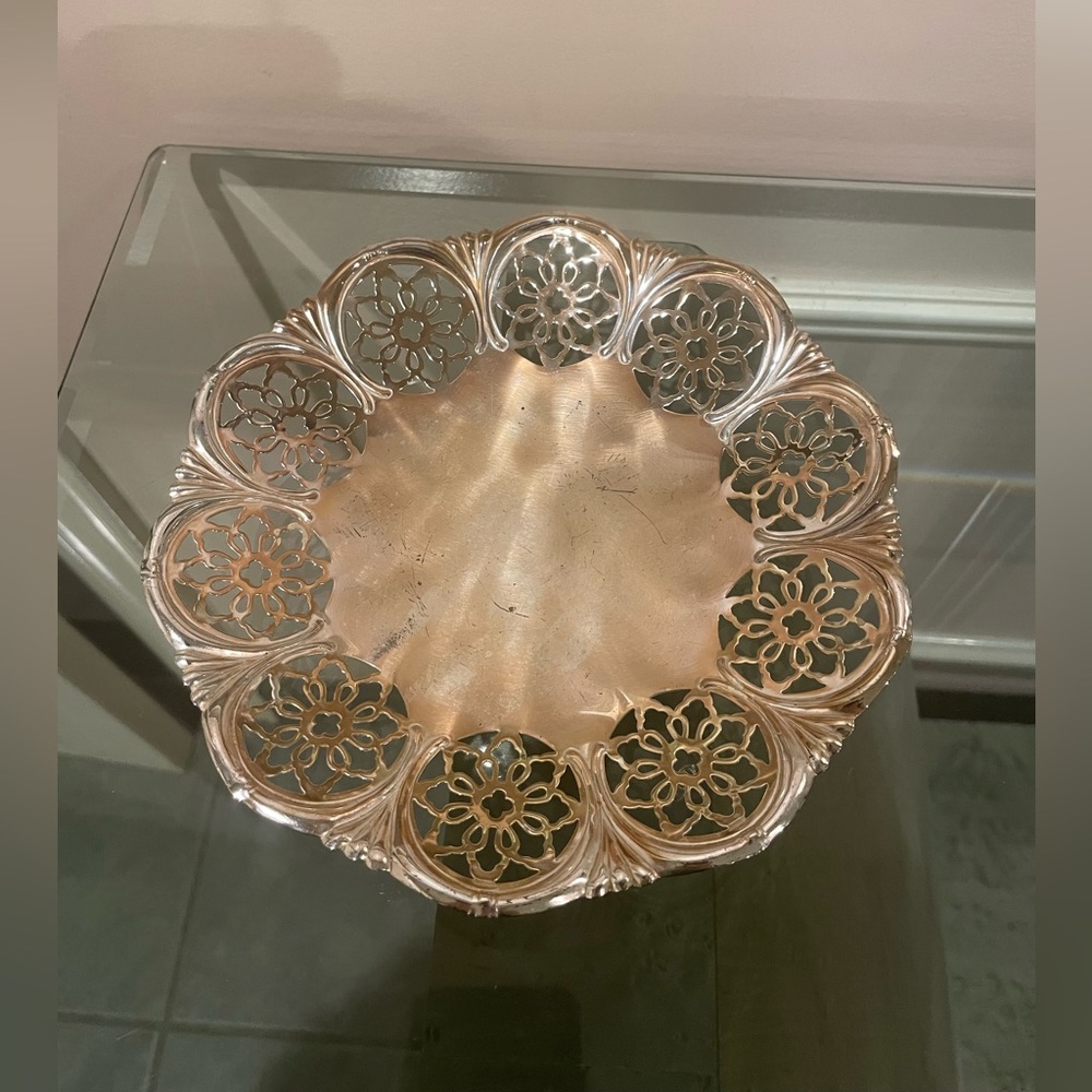 1970’s 7” Silver Plated Floral Decorative Dish